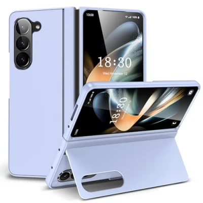 Image de FDHYFGDY Coque pour Samsung Galaxy Z Fold 6 avec Support, de Protection Rigide en PC, résistante aux Rayures, Robuste 6, étui Pliable Support (Violet Clair)