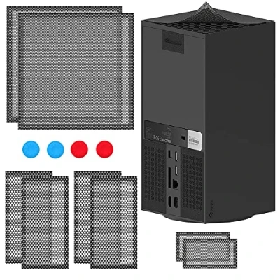 Image de Shunwige Filtre anti poussière pour Xbox Series X, Couvercle de coffre/évent console X (2 sets) Plus : avec 4 capuchons poignée