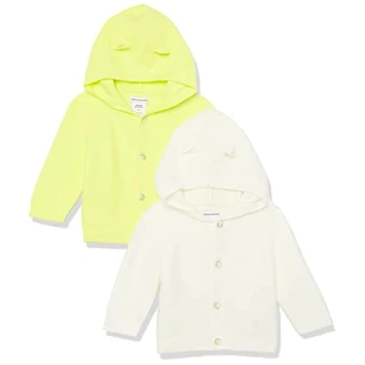 Image de Amazon Essentials Sweat à Capuche Mixte Bébé, Lot de 2, Ivoire/Jaune Citron, 18 Mois