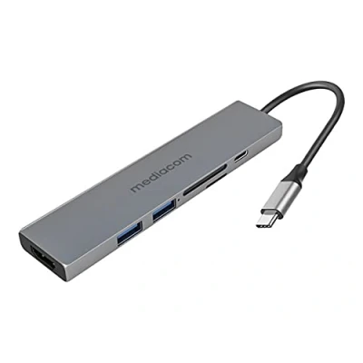 Image de Mediacom MD C312 station d&#039;accueil Avec fil USB 3.2 Gen 1 (3.1 1) Type C Gris Neuf