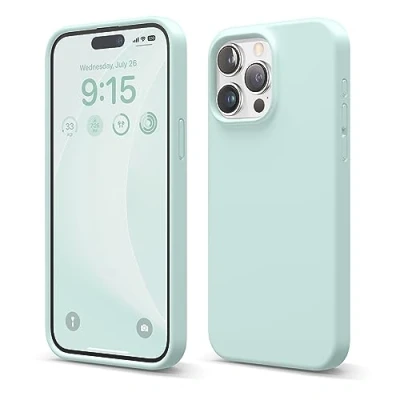 Image de elago Coque en Silicone Liquide Compatible avec iPhone 15 Pro Max, de qualité supérieure, Protection intégrale [Structure à 4 Couches Anti Choc], Doublure Microfibre Douce