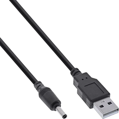 Image de Inline 26806C Stromkabel USB (M) zu Gleichstromstecker 3,5 x 1,35 mm 5 V 3 A m Schwarz