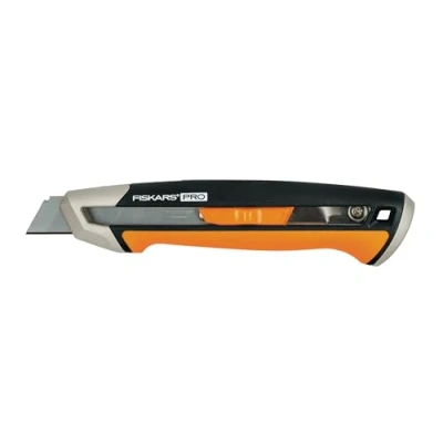 Image de Fiskars Cutter avec Lames Cassables, Longueur 16,5 cm, Lame incluse (18mm), Acier inoxydable/Plastique, Noir/Orange, CarbonMax, 1027227