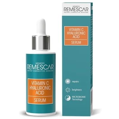 Image de Sérum Remescar à la Vitamine C et l&#039;Acide Hyaluronique 30ml Réparateur avec Technologie Microbiome Stimule le Collagène Répare Illumine Peau Hydratation Intense Visage