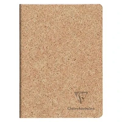 Image de Clairefontaine 83524C Un Carnet Piqué Cousu Fil couverture papier à base de Coques Cacao A5 14,8x21 cm 96 Pages Lignées Ivoire 90g Avec Rabat Collection Jeans&amp;Cocoa