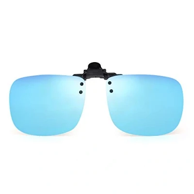 Image de JM Polarisé Lunettes de Soleil Clip Lentille Flip Up Sans Cadre pour Vue Optique Bleu