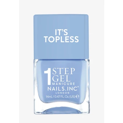 Image de Nails Inc Topless Kim (bleu ciel) Vernis gel sans UV Manucure en 1 étape jusqu’à 8 jours de tenue Séchage rapide, végan &amp; 21 free Pour enfants adultes base ni top coat