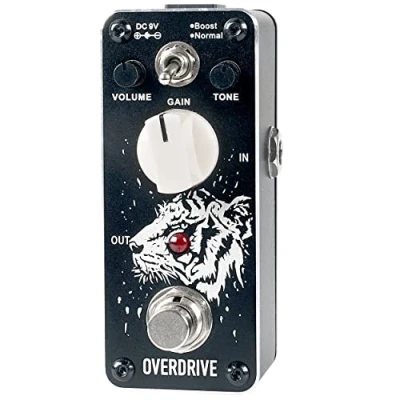 Image de Sondery Overdrive Pédale d&#039;effet de Guitare, Tube Valve Combo Amplificateur Sonore True Bypass, 2 Modes Boost et Normal, Design artistique