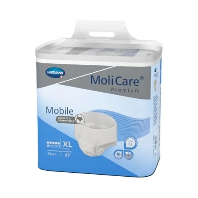 Image de MOLICARE® PREMIUM Mobile Slips Absorbants pour Hommes et Femmes Niveau d&#039;Absorption = 6 gouttes (Fuites Urinaires Modérées) Discrets efficaces pH Neutre à la Peau Taille XL 14 Unités
