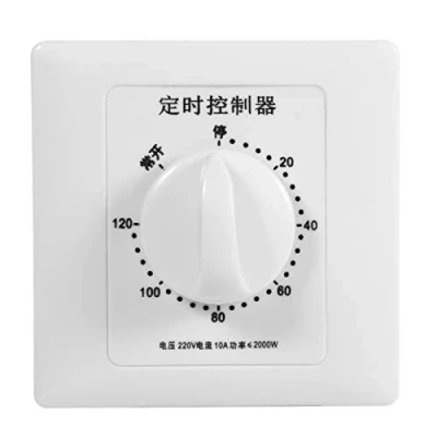 Image de Interrupteur de Minuterie Compte à Rebours 120 Minutes Murale Mécanique Ressort 86 Panneau pour Lumières Ventilateurs D&#039;extraction Pompes Chauffage