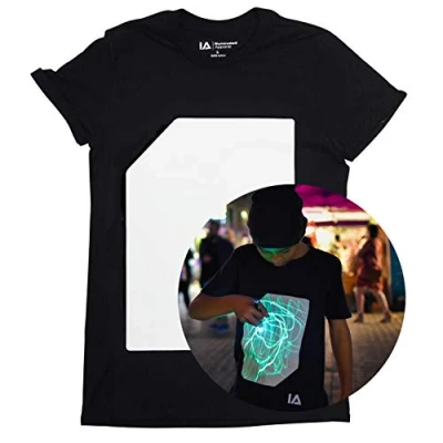 Image de Illuminated Apparel T Shirt Interactif Qui Brille dans Le (9 11 Ans, Noir/Vert)