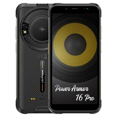 Image de Ulefone Armor 16 Pro Android 12 Téléphone Incassable, Haut Parleur 122dB, Batterie 9600mAh, Lampe Torche Puissante, 16MP+8MP, 4Go+64Go, 5,93&quot; Smartphone Etanche, Emplacement pour 3 Cartes, NFC Noir