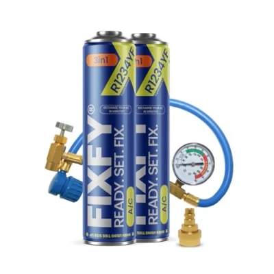 Image de FIXFY XFY R1234YF Lot de 2 flacons liquide réfrigérant 3 en 1 avec huile et joint pour climatisation véhicules à partir 2017
