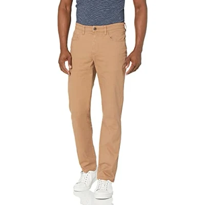 Image de Amazon Essentials Pantalon Chino Stretch Confortable à 5 Poches Coupe Droite (Déjà Goodthreads) Homme, Brun Kaki Clair, 31W / 32L