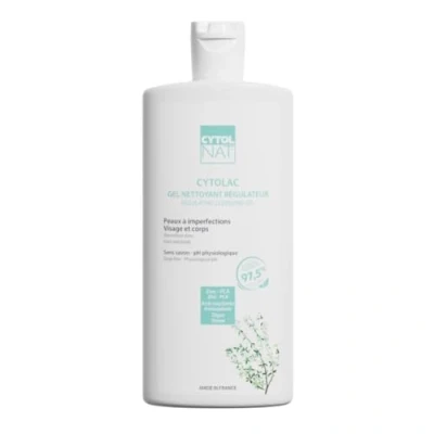 Image de CYTOLNAT Cytolac Gel Nettoyant Soin pour Peaux sensibles à tendance acnéique Visage et Corps Nettoie la Peau en Douceur Lutte Contre l&#039;Excès de Sébum sans savon 250 ml