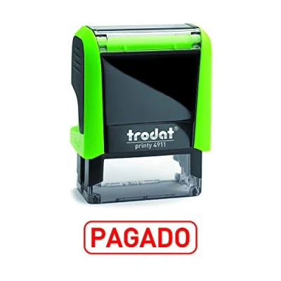 Image de Trodat 4911 Printy Tampon Formule commerciale avec texte PAGADO Encrage automatique Taille de la plaque 37 x 14 mm, version espagnole