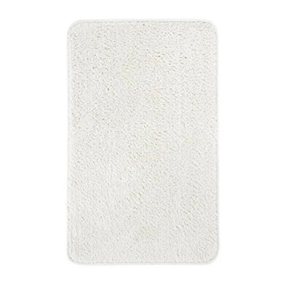 Image de andiamo Tapis de Bain en Microfibre Lavable certifié Öko Tex 100 rectangulaire, crème Blanc, Polyester, 50 x cm
