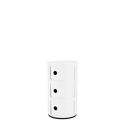 Image de Kartell Componibili Recycled,Meuble Conteneur 3 éléments, Blanc opaque