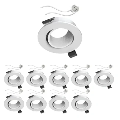 Image de ledscom.de 10 cadres de montage au plafond KUN, rond, pivotant (MR16/PAR16/50mm) douille GU5.3