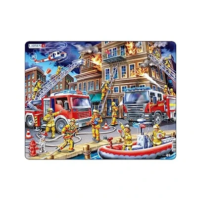 Image de Larsen US21 Les Pompiers en Action, Puzzle Cadre avec de 45 pièces