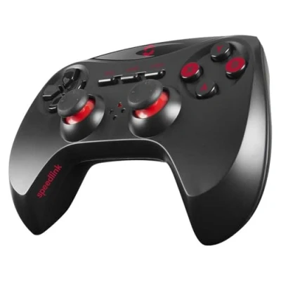 Image de Speedlink STRIKE NX Manette sans Fil pour PC ( Compatibilité XInput et DirectInput, Portée de 10 m 8 h jeu,8 Touches en Façade, 2 Bumpers, Gâchettes Analogiques), Noir