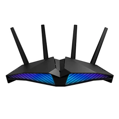 Image de ASUS RT AX82U Routeur gaming AX5400 avec Wi Fi 6 (802.11ax) double bande, mode Mobile, Aura RGB, AiProtection Pro gratuit à vie, AiMesh, Gear Accelerator, Port, Adaptive QoQ