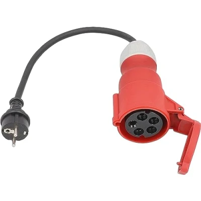 Image de as Schwabe Câble Adaptateur E1, 0,3 m H07RN F 3G2,5, fiche de Contact Protection 230 V 16 A, Prise CEE Rouge 400 A 5 pôles avec Couvercle à clapet Max. 3500 W, IP44, 61371