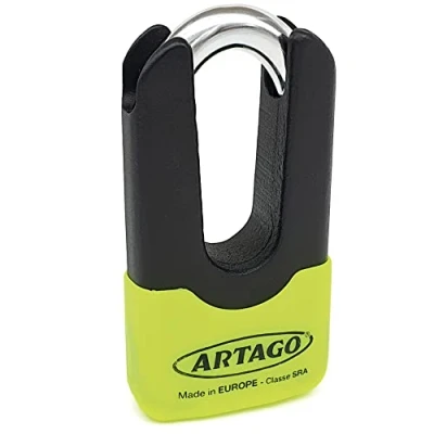 Image de Artago 69X Antivol Moto Bloque Disque Mini U Haut de Gamme Homologué SRA, Sold Secure et ART4, BUNKER SELECTION, Couvercle Dissuasif, Corps MONOBLOK en Acier Forgé Testé, Design Unique,