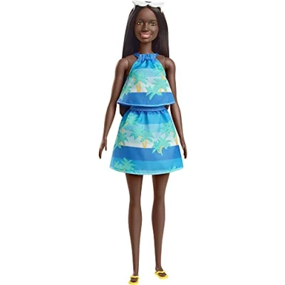 Image de Barbie Aime Les Océans poupée Brune avec Tenue et Accessoires fabriqués à partir de Plastique recyclé, Jouet pour Enfant, GRB37