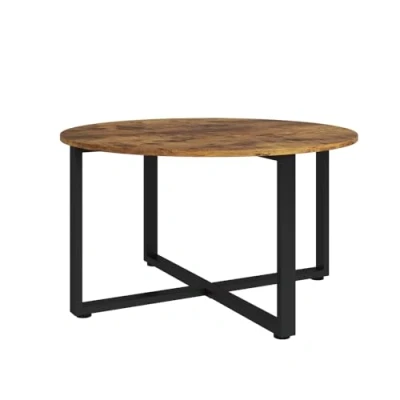 Image de Vicco Table basse &quot;Fyrk&quot;, Chêne rustique/Noir, 80 x 47 cm avec un cadre métallique