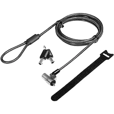 Image de Antivol pour ordinateur portable LOGILINK Verrouillage à clé Câble extra robuste 2 clés Noir