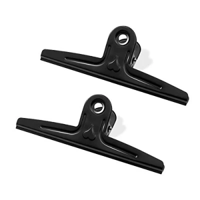 Image de Coideal Lot de 2 pinces à papier XXL extra larges en acier inoxydable 0,3 m long (noir)