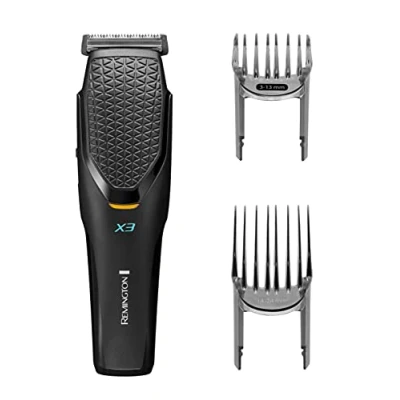 Image de Remington Tondeuse Cheveux [Performance &amp; Précision] Power X Series X3 (Moteur Pro Puissant, Lames Acier Japonais, Secteur/Sans fil, 2 sabots ajustables 0,5 25mm) HC3000