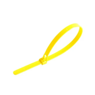 Image de Gocableties Lot de 100 attaches câble réutilisables 250 mm x 7,6 mm, robustes, jaunes, autobloquantes qualité supérieure, en nylon solide