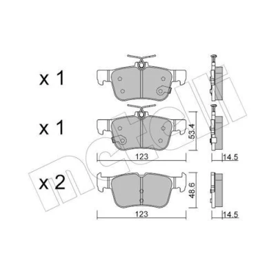 Image de METELLI 22 1040 1 Jeu de plaquettes frein avec indicateur d&#039;usure FORD: Focus Mk4 Berline, 3/5 portes, Turnier