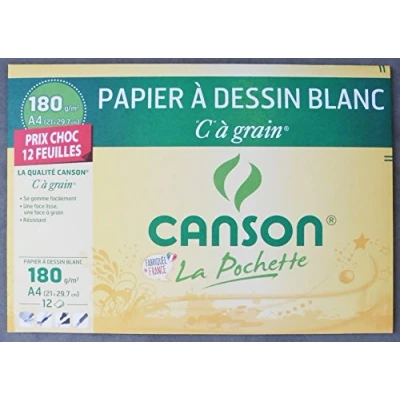 Image de CANSON+Papier+%C2%85+dessin+%22C%22+%C2%85+grain%2C+A4%2C+PRIX+CHOC