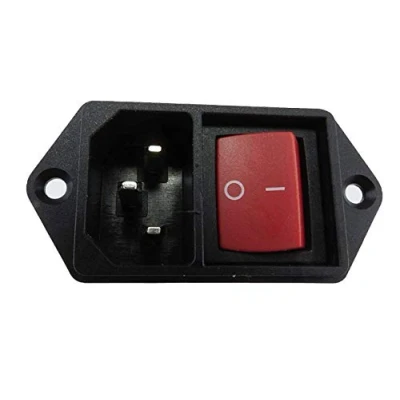 Image de Connecteur encastrable femelle C 14 avec interrupteur à froid, prise 250 V CA, 10 A, 008, différentes raccords : soudure ou raccord 4,8 mm