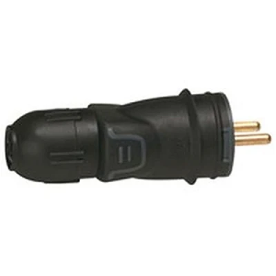 Image de Fiche mâle caoutchouc 2P+T 16A IK08 à connexion automatique IP44