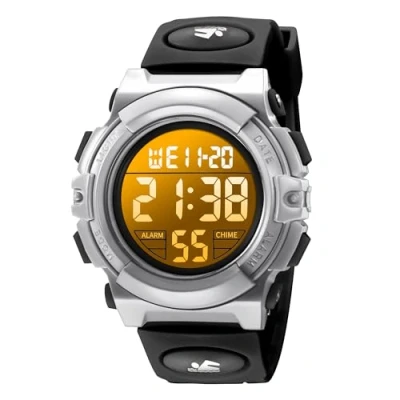 Image de BEN NEVIS Montre Enfant Garçon Adolescent Digitale Outdoor Sport Multifonction Étanche LED Lumière Alarme Calendrier Date avec Bande de Silicone