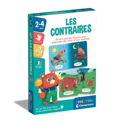 Image de Clementoni contraires Contient 16 mini puzzles et 1 guide. 2 ans 52789