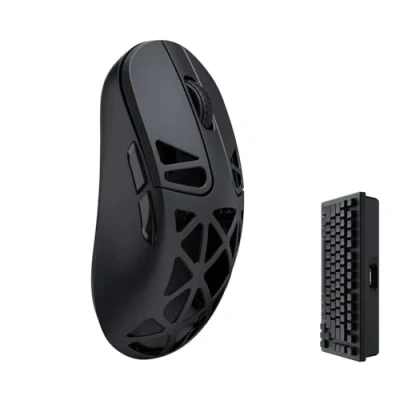 Image de Keychron M3 Mini 4K Souris sans Fil, 5.1/2.4 GHz/USB Optique, Ultra légère 63g, programmable, capteur PixArt 3395 avec jusqu&#039;à 26,000 DPI/ 650 IPS pour Windows Mac Linux Noir Métallique
