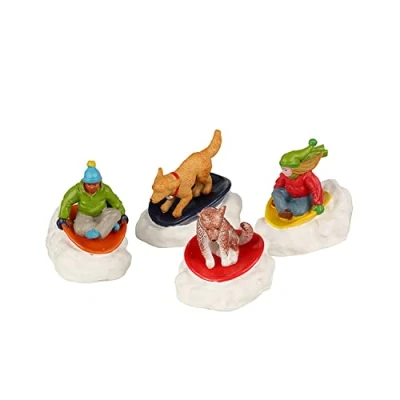 Image de Lemax Dog Snow Saucer Fun, Set of 4