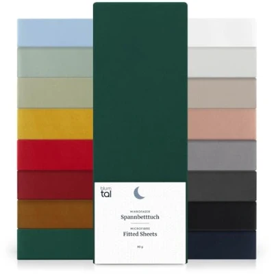 Image de Blumtal Drap Housse 180x200 cm en Microfibre certifié Oeko TEX House 180 x200 x 200 Matelas Vert foncé
