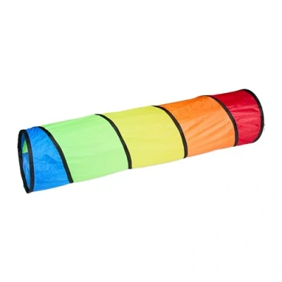 Image de Relaxdays Tunnel de Jeu pour Enfants, 180 x Ø 46 cm, système Pop up, Parcours motricité, Polyester, coloré