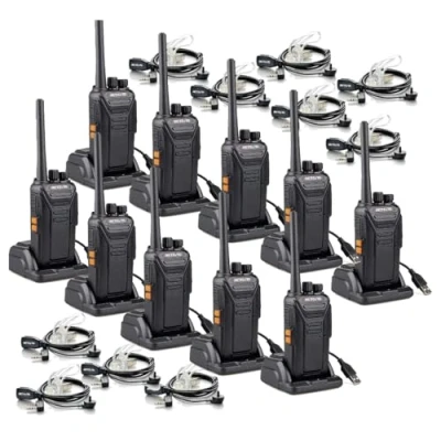 Image de Retevis RT27 Talkie Walkie Professionnel, Takie Longue Portée PMR446 sans Licence, 16 Canaux VOX, USB Radios et Accessoires Oreillette pour Service de Sécurité, Restaurant, L&#039;école(10 pcs)