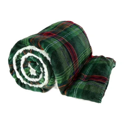 Image de Unique Living Larsson plaid 150x200cm vert foncé Coussin salon ou chambre