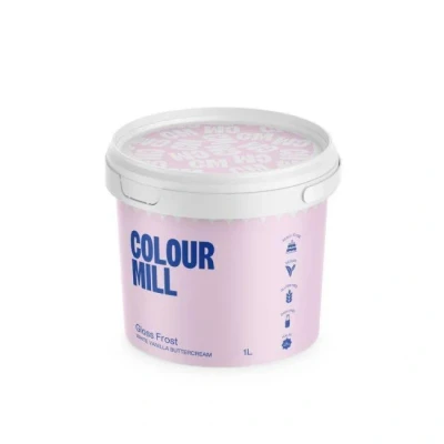 Image de Colour Mill White Buttercream Gloss Frost, Glaçage Blanc Brillant, Crème au Beurre de Style Meringue, Vanille Crémeuse, pour Glacer, Pocher et Garnir 1 L