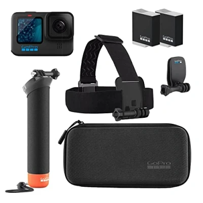 Image de Ensemble d&#039;accessoires pour GoPro HERO11 Black Enduro items The Handler Hand Head Strap Quick Clip avec étui de transport (2 au total) (Poignée flottante) +