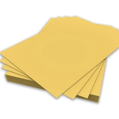 Image de Lot de 50 feuilles papier A4 jaune vif 80 g/m² double face pour imprimante, copieur, origami, dessin, école, bureau, impression 210 mm x 297 (A4 g/m²)