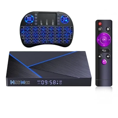 Image de Boîtier TV Android 12.0 H96 Max V56 8 Go de RAM 64 ROM Rockchip RK3566 2,4 G/5 G Double WiFi H.265 K Ultra HD Media Player avec Clavier i8